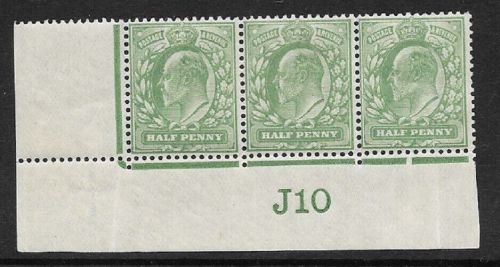 M2(2) ½d Yellow Green Control J10 De La Rue perf V2A plate 43c MOUNTED MINT