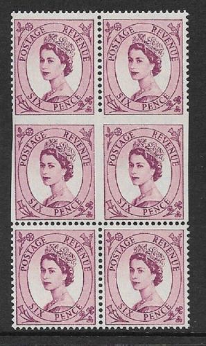 S106a 548aa 6d Wilding Edward Watermark with imperf 3 sides UNMOUNTED MINT