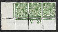 N14(6) ½d Bright Green Control V 23 perf UNMOUNTED MINT MM left marg