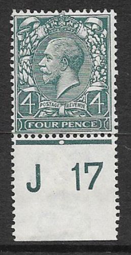 N23(3) 4d Deep Grey Green Royal Cypher control J17 perf MOUNTED MINT in margin