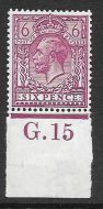 N26(5) 6d Deep Redish Purple Royal Cypher G.15 imperf MOUNTED MINT in margin