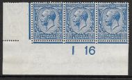N21(10) 2½d Blue Royal Cypher control I 16 Imperf strip of 3 UNMOUNTED MINT