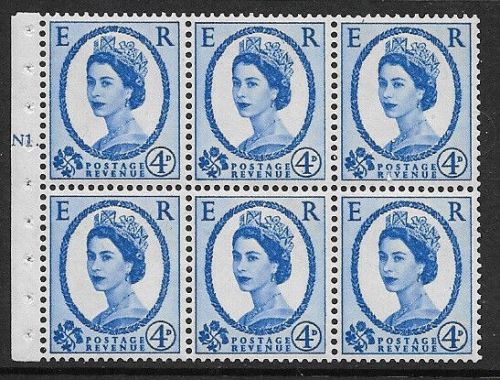 SB105 Wilding booklet pane Crowns Cyl N1T Dot perf Ie top UNMOUNTED MNT MNH