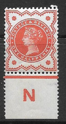 ½d Vermilion Jubilee control N perf single MOUNTED MINT MM