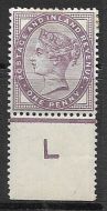 1d lilac control L perf single MOUNTED MINT