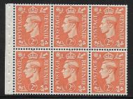 QB30 2d Pale Orange Booklet pane perf Ie top UNMOUNTED MNT MNH