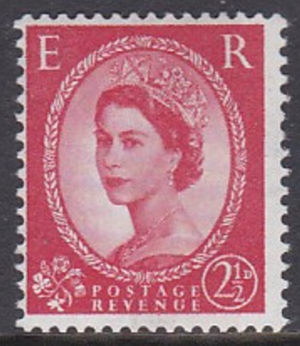S66b 2½d Wilding 1 x 8mm band photo right UNMOUNTED MINT MNH