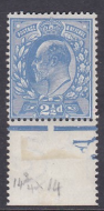 Sg 284 M18(3) 2½d Dull Blue Harrison perf 15x14 UNMOUNTED MINT(see desc)