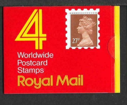 GF1 4 x Worldwide (27p) Window Barcode Booklet - code S - Cylinder B1