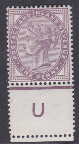 Sg 172 1d lilac control U perf  extra row of horiz perfs Single MOUNTED MINT