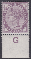 1d Lilac control G perf single - Without Marginal Rule MOUNTED MINT