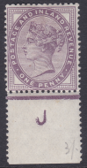 1d lilac control J perf single  UNMOUNTED MINT