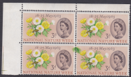 1963 sg637 Nature Week Top Left Corner Block With Perf shift Unmounted Mint