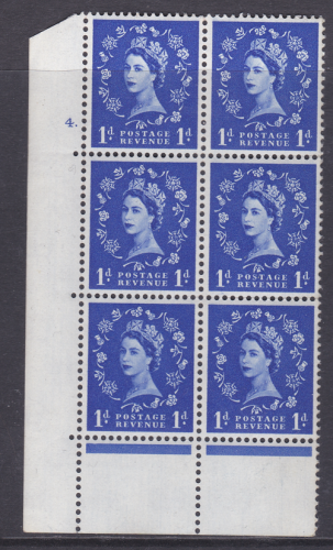 1d Wilding Multi Crown on Cream Cyl 4 Dot perf C(E P) UNMOUNTED MINT MNH