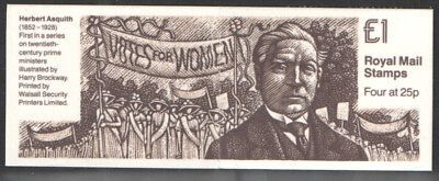 FH32 1994 20th Century Prme Ministers Series #1 - £1 Folded Booklet - Cyl W3 W4