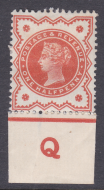 ½d Vermilion Control Q imperf single MOUNTED MINT