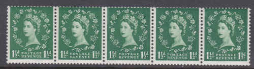 Sg 517a variety 1½d Wilding Tudor s ways wmk Dot rose Flaw UNMOUNTED MINT