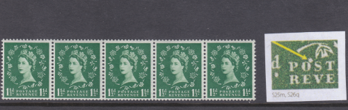 Sg 517a variety 1½d Wilding Tudor s ways wmk Flaw over O postage UNMOUNTED MINT