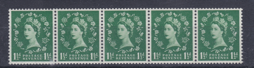 Sg 517a variety 1½d Wilding Tudor s ways wmk daffodil flaw UNMOUNTED MINT