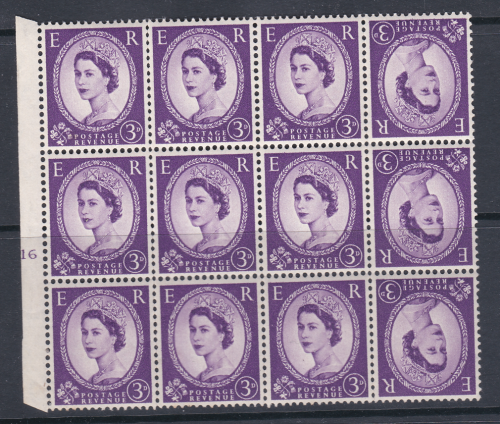 3d Wilding Multi Crown Tete Beche Cylinder 16 Block 3 pairs  UNMOUNTED MINT MNH