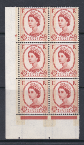 4½d Wilding Phos graphite Narrow Band Left Cylinder 6 dot UNMOUNTED MINT