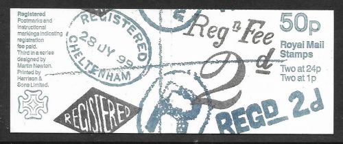 FB66 1993 Postal History Series - #3 50p booklet Complete Cyl B36B5