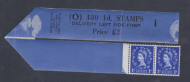S14H 1d Wilding Edward Crown Inv Horizontal Coil Leader O1 With 2 Stamps