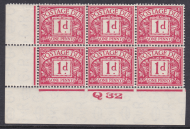 D11 1d Block Cypher Postage due Control Q32 Imperf Mounted Mint