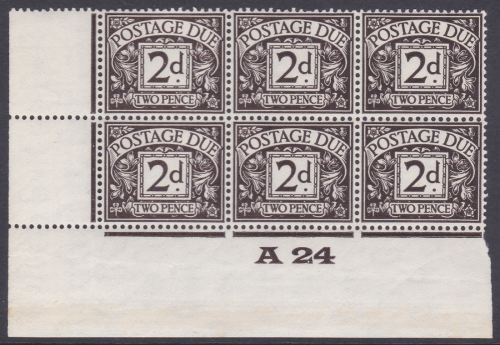D13 2d Royal Cypher Postage due Control A24 Imperf Control MOUNTED MINT