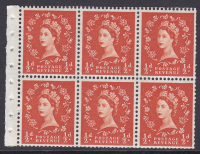 SB9 Wilding booklet pane Perf type I Green Phos UNMOUNTED MNT MNH