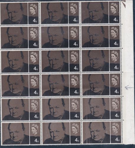 1965 Churchill 4d (Ord) Dry Print Variety - UNMOUNTED MINT