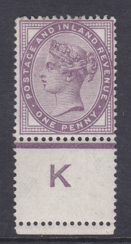 1d lilac control K perf single Extra Perfs MOUNTED MINT