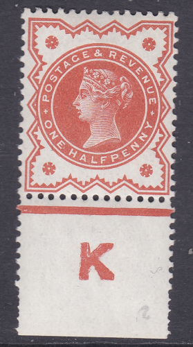 ½d Vermilion Jubilee control  K perf single UNMOUNTED MINT