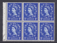 SB26ae 1d Wilding booklet pane Rose flaw UNMOUNTED MNT MNH