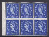 SB26d 1d Edward Wilding booklet pane perf Hair flaw R1 1 UNMOUNTED MNT