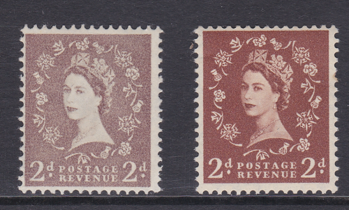 sg 573 Variety 2d multi crown with Very dry print UNMOUNTED MINT