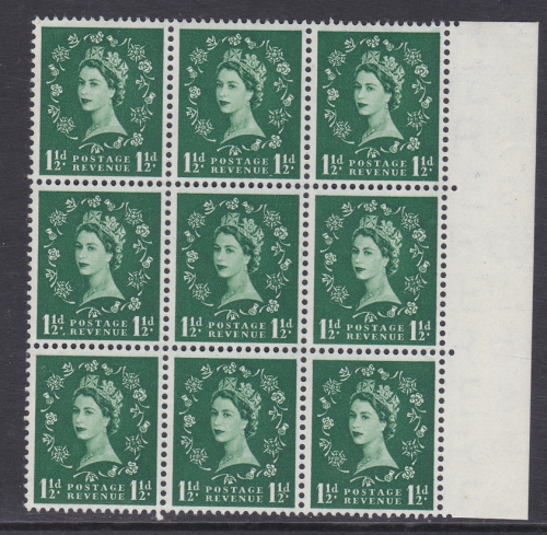 Sg 542d 1½d Wilding Edward Crown Extra dot under d at left  UNMOUNTED MINT