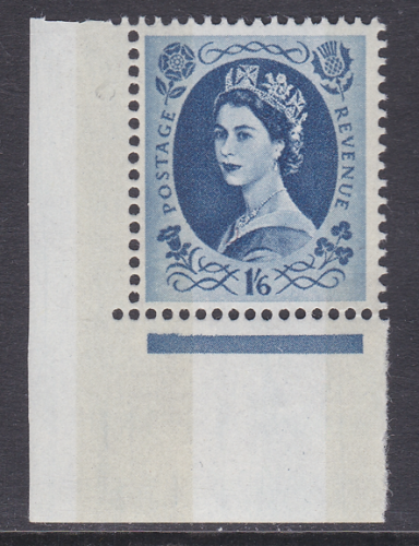 S154a 1 6 Violet Phosphor White flaw in queens hair UNMOUNTED MINT