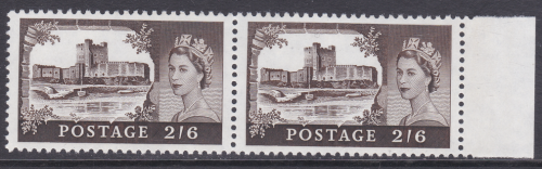 Sg 595ac 2 6 Chalky Paper Castles  Re-entry R8 4 Pair of stamps UNMOUNTED MINT