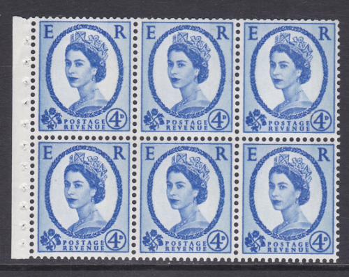 SB105f Wilding booklet pane Crowns with variety on R1 2 UNMOUNTED MNT