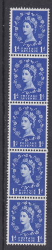 S21g 1d Wilding M c blue phosphor Spot on thistle head coil 1  UNMOUNTED MINT