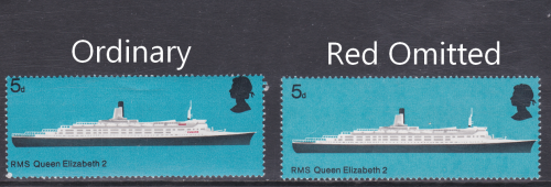 sg778c 1969 5d Ships Red(Inscription) Omitted UNMOUNTED MINT  [SN]