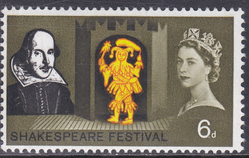 sg647p 6d 1964 Shakespear Phosphor on front and back UNMOUNTED MINT [SN]