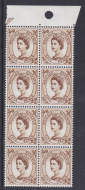 S102a 5d Multicrown White Wilding Spot by E of postage blck of 8 UNMOUNTED MINT