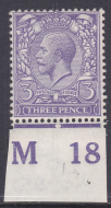 N22(8) 3d Lavender Violet Royal Cypher Control M18 Imperf UNMOUNTED MINT