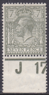 N27(4) 7d Sage-Green Royal Cypher Control J17 perf single MOUNTED MINT