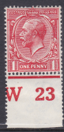N16(-) 1d Very Bright Rose Red Royal Cypher Control W23 perf MOUNTED MINT MNH