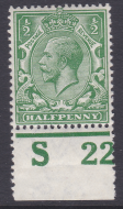 ½d Royal Cypher Control S22 perf MOUNTED MINT