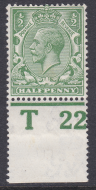 ½d Royal Cypher Control T22 perf MOUNTED MINT