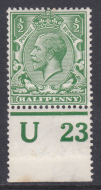 ½d Royal Cypher Control U23 perf MOUNTED MINT